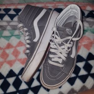 High top grey and white vans